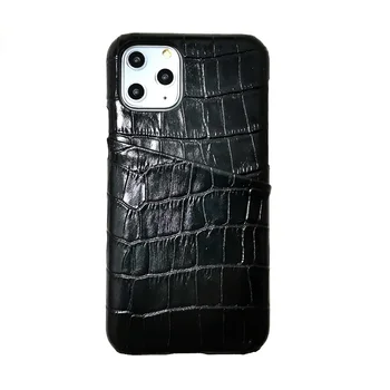 Solque Reálne Originálne Kožené puzdro Pre iPhone 11 Pro Max 11Pro Telefón Prípadoch Luxusné Roztomilého Krokodíla Držiteľa Karty Tenké Pevný Zadný Kryt