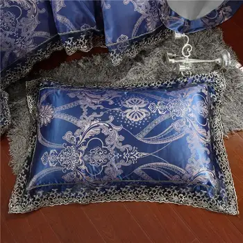 Nové Luxusné Hodvábne Bavlna Žakárové Európskej klasické posteľná bielizeň Nastaviť Čipky Perinu nastaviť Posteľ List obliečky na Vankúše Twin Kráľovná King size Jpc