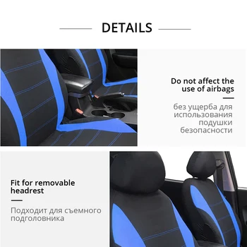 AUTOYOUTH Univerzálne Uchytenie kompletný Set Ploché Tkaniny Tkaniny autosedačky Krytu (Modrá/Čierna) 9PCS Airbag Kompatibilné Fit Väčšina Auto, Nákladné, Suv
