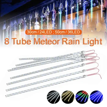 30/50 cm LED meteorický dážď Pásy Svetlo Dopadajúce Raindrop String Svetlo IP65 Víla Svetlo Záhrada Street Dovolenku Svetlo Vianočný Dekor