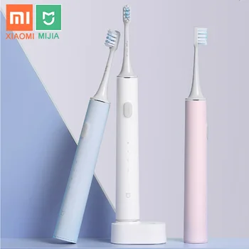 XIAO MIJIA T500 T300 Elektrické zubné Kefky, Inteligentná Sonická Kefka Ultrazvukové Bielenie Zubov vibrátor Bezdrôtový Ústnej Hygieny Cleaner