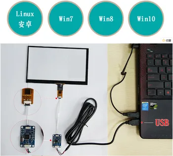 9 palcový 210mm*125 mm Raspberry Pi tablet PC navigáciu Kapacitný Dotykový Digitalizátorom. Dotykový panel Sklo, USB Ovládač rada