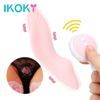 IKOKY Klitorálny Stimulátor Prenosné Pánty Vibrátor Bezdrôtové Diaľkové Ovládanie Neviditeľné Vibračné Vajíčko Sexuálne Hračky pre Ženy