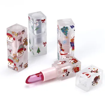 Vianočné Rúž Crystal Jelly Farebný Balzam Na Pery Teplota Výmena Hygienických Rúž Lasting Moisturizing Lip Kozmetika