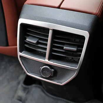 ZYBAISHUN 1 ks pre Peugeot 3008 GT 2017 2018 Nehrdzavejúcej Ocele Zadné Sedadlá Zásuvka, klimatizácia, Kryt Výbava Dekorácie Rámy