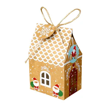24Pcs Vianočný Dom Balenie Box Candy Darčekové Tašky S Lanami Vianočný Strom Cookie Tašky Narodeniny, Svadobné Party Láskavosti Dopravcu
