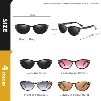 2020 Retro Cateye Polarizované slnečné Okuliare Pre Ženy Vintage Dámy Malý Leopard Rám Cat Eye Okuliare lentes de sol mujer UV400
