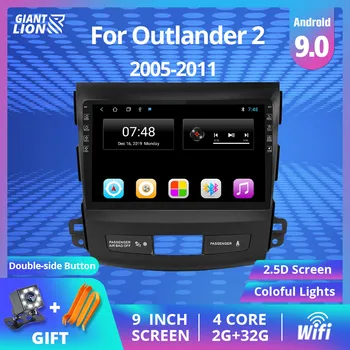 Auto DVD Multimediálny Prehrávač Pre Mitsubishi Outlander 2 2005-2011 2din Android 9.0 Auto Rádio Rekordér Navigácia GPS, DVD Prehrávač