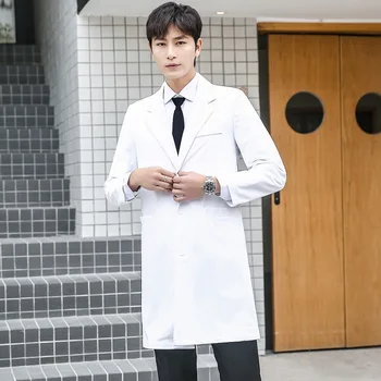 Biely kabát kórejská verzia lekári nosenie ústne zubné mužov a žien laboratórne oblečenie lekárske krásu pleti jednotné riadenie