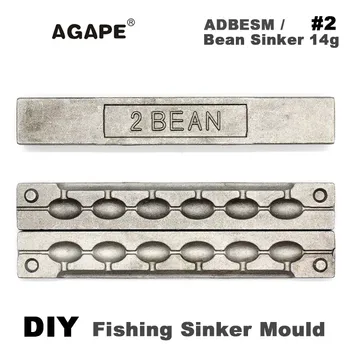 Agapé DIY Rybárske Bean Záťaže Plesne ADBESM/#2 Bean Záťaže 14g 6 Dutín