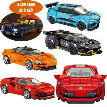 Panlos Bloky Rýchlosť Závodné Auto, Stavebné Bloky, Červené Ferrari F8 Black EVO 720S Model HOBBY Hračky Pre Deti, Konštruktér Modely