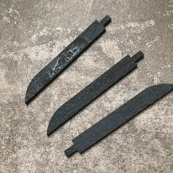 3pices Vysoko uhlíkovej ocele Damasku vzor lovecké nože DIY čepeľ sochorová prázdne Ostré Pevnou čepeľou camping prežitie nôž časti