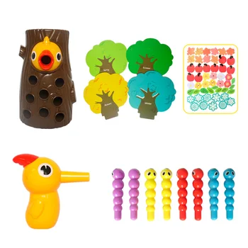 Montessori Hračky Ďatľa Magnetické Chytiť Červ Kŕmenie Zvierat Hry Malé Vtáky Deti, Vzdelávacie Hračky Nastaviť Deti Darčeky Auta