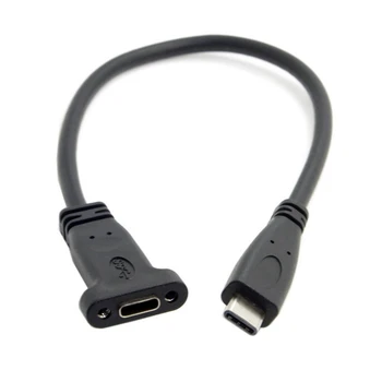USB 3.1 Typ c Samec Samica Predlžovací Kábel s Panel Namontujte Skrutku,USB, C žien na USBc Muž rozšírenie Drôt Extender Údajov