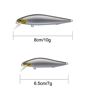 Wokotip Potopenie Minnow Lákať Rybárske Lure Malé Tvrdé Návnadu Wobblers Jerkbait 65mm 7g/8mm 10g Rybárske Lure Sea Bass