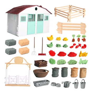 Realistické Realisticky Farm House a Budova Model Zvieracích Postáv Playset Domova Zbierky Darček