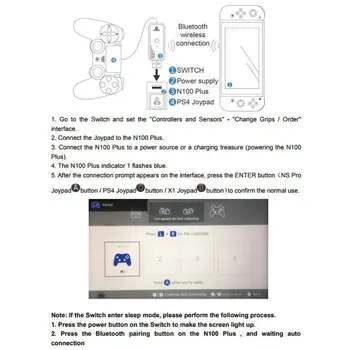 Bezdrôtový Bluetooth Adaptér Bezdrôtovej Rukoväť Converter Adaptér Pre Sony Playstation PS4 Pre Nintendo Prepínač 40AP30