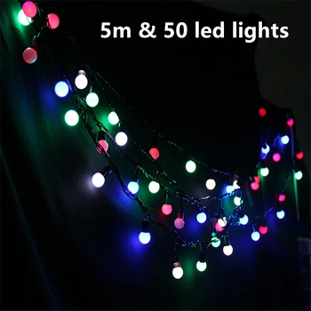 Multicolor 220V 5M 50 LED RGB Korelácia Loptu dovolenku String Svetlo pre Domáce Dekorácie/Svadba/Narodeniny/Dovolenka/Téma Strana