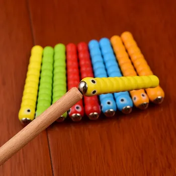 3D Montessori Drevené Hračky Červy Žerie Jablko Deti Chytiť Červy Interaktívne Kognitívne Hry Dieťa Matematika Skoro Vzdelávacie Hračka