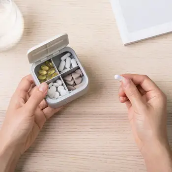 4 Mriežky, Prenosné, Nepremokavé Tablet Pilulku Box Prípade Fľaša Cache Drog Držiteľ Nádoba Mini Týždenný Medicíny Box Cestovanie Starostlivosť O Zdravie