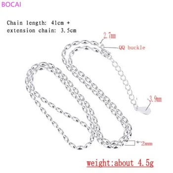 ＢOCAI s925 mincový striebro náhrdelník pre ženy 2020 nové módne Thai strieborné guľôčky reťazca náhrdelník holé reťazca clavicle reťazca