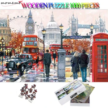 MOMEMO Londýne Dojem 1000 Kusov Dospelých Puzzle Atraktívne Krajiny 50*75 cm 2D obrazová Skladačka Zábava Hračky pre Dospelých, Mladistvých, Deti