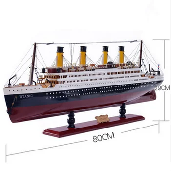 35-100 CM Drevené Titanic Výletnej Lode Model s LED Dekorácia Dreva Plachetnici Plavidlá, Svetlá, Tvorivá Dekor