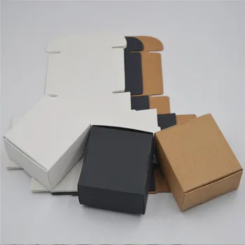 Malé Kraft papierovej krabičke,hnedá lepenka ručne vyrábané mydlo box,biela plavidlá papierovej darčekovej krabičke,čierna balenie šperkov box