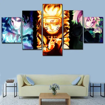 5 Panel Naruto Uzumaki Sakura Haruno Sasuke Uchiha Plagát Na Stenu Umenie Domova Kvalitné Plátno Tlačiť Maľovanie Na Moderné Umelecké Diela