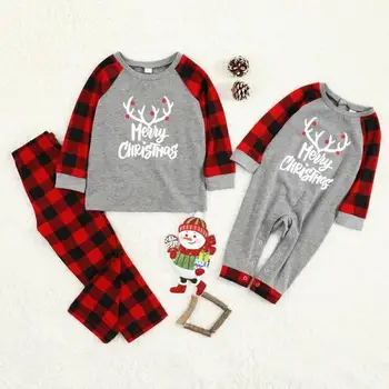 Rodina Vianoce Pyžamo Nastaviť Rodiny Zodpovedajúce Oblečenie 2020 Vianoce Rodiny vzhľad, Oblečenie pre Dospelých, Deti Detské Pyžamo Sleepwear
