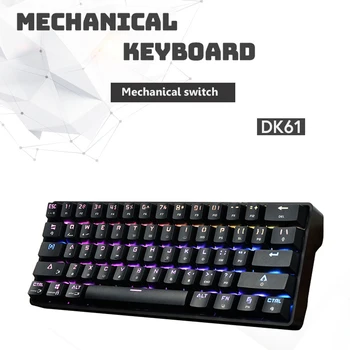 Mechanical Gaming Keyboard Profesionálny Duálny Režim Ploche Počítača Bezdrôtová Klávesnica RGB 61 Podsvietených Klávesov Rozloženie
