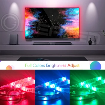 RGB Led TV svetlá Pásy Podsvietenie 5050SMD Farby Premenlivé pre 40-60 palcový s vysokým rozlíšením (HDTV USB 5V LED Pásy TV Podsvietenie s RF Diaľkové Auta