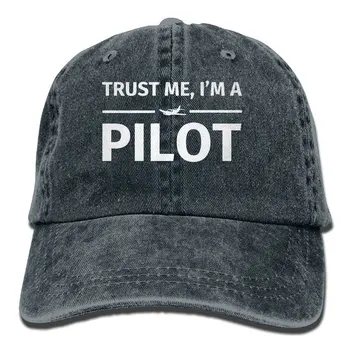 Verte Mi, že ja som Pilot Trend Tlač Kovbojský Klobúk Módne šiltovku pre Mužov a Ženy, Navy