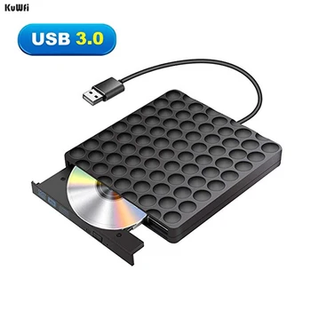 KuWFi Ultra-slim USB 3.0 Externý disk CD, DVD-RW Rom Horák Spisovateľ 5Gbps Dátum Prevodu 14.8x14.2x1.8 cm pre Prenosné Počítače