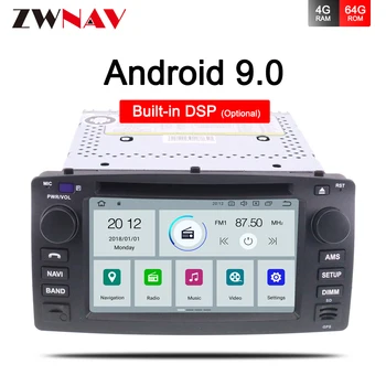 DSP 2 din Android 9.0 auto dvd gps Multimediálne stereo Pre Toyota corolla 2001-2006 auto rádio prehrávač, navigácia vedúci jednotky WIFI mapu