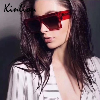 Kinlion Námestie slnečné Okuliare Ženy Retro Dámy Luxry Plastové Slnečné okuliare pre Mužov Okuliare Rámy Okuliarov Uv Ochranu Žien Oculos Gafas