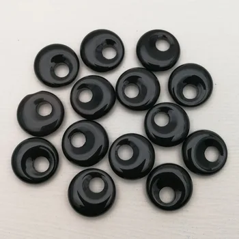 Móda prírodné black onyx kameň 18 mm gogo šišku prívesky charms korálky pre šperky, takže Veľkoobchod 12pcs/veľa doprava zadarmo