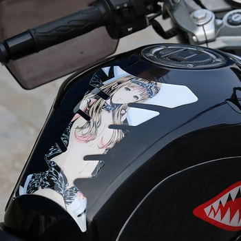 Reflexná 3D Nádrž Motocykla Nálepky Sexy dievča Paliva Protector Pad Kryt Dekorácie Kotúča, pre Honda, Yamaha