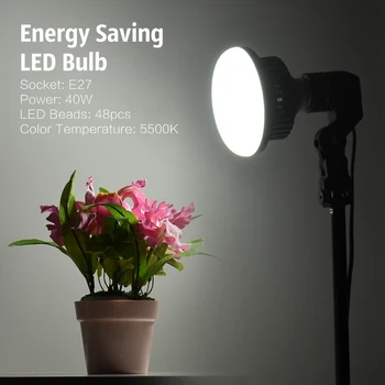 Andoer 40W E27 Energeticky Úsporné LED Žiarovky Lampy 5500K Mäkké Biele Svetlo pre Foto Studio Video Domov Komerčné Osvetlenie 185-245V