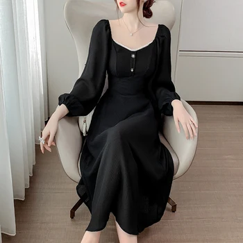 2020 klesnúť nové Elegantné Biele Čierne tvaru dlhým rukávom A-line Bodycon šaty Prom Party Jar Vysokej Kvality