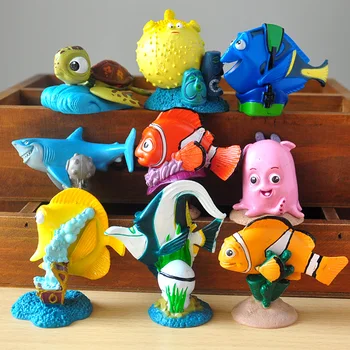 9pcs/veľa 5cm Nemo Akčné Figúrky, Hračky Clownfish Marlin Bábika z PVC, Garáž Súprava Hračiek Deti Brinquedos