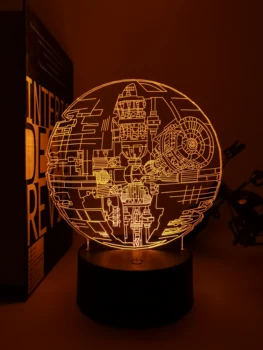 3D Lampa Hologram Starship Nočného pre Office Dekor v Pohode Narodeniny Darček pre Priateľa, Deti, Dieťa, Chlapec Led Nočné Svetlo