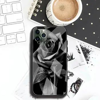 Krásne ruže umenie Telefón Prípade Tvrdeného Skla Pre iPhone 11 Pro XR XS MAX 8 X 7 6 6 Plus SE 2020 prípade