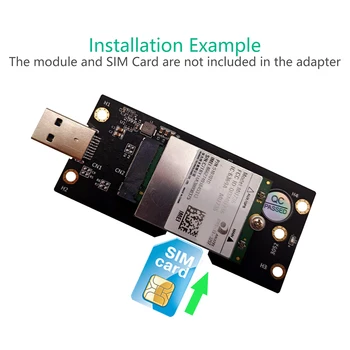 NGFF M. 2 Tlačidlo B na USB 3.0 Adapter Rozširujúca Karta s SIM 8pin Karta, Slot pre WWAN/3G, LTE/4G/5G Module Support 3042/3052 M. 2 SSD