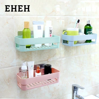 EHEH traceless lepidlo úložná polička stojan na kuchynské kúpeľňové doplnky drobnosti skladovanie hrubé PP odtok vody umývateľný
