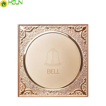 Champagne gold okolo 86 stenu, elektronický zvonček prepínač obnoviť jar normálne otvoriť domov hotel zvonček prepínač