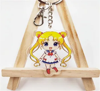 Kawaii Sailor Moon Cosplay Party Akryl Keychain Kúzlo Keyring Telefón Prívesok Darčeky Obrázok Transparentný Krúžok Na Kľúče