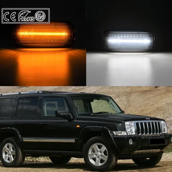 2X Dymu LED, Bočné Obrysové Svetlá (Žltá)LED polohové svetlá(white), na JEEP Patriot Kompas Veliteľ Grand Cherokee Chrysler Dodge