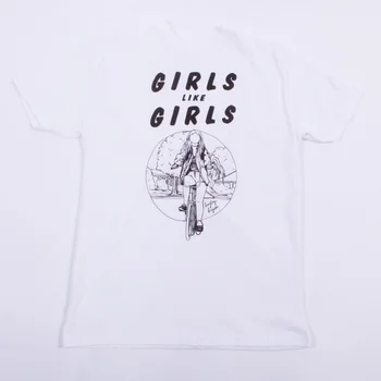 PUDO-JBH 2018 Dievčatá Ako Dievčatá, Ženy, Tumblr Módne LGBT Lesbickej Hrdosti T-Shirt Bokovky Indie Roztomilý Grafické Tričko Biele