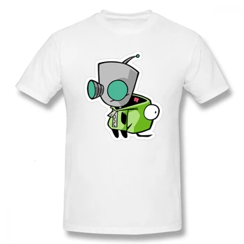 Vtipné Invader ZIM tlač ležérne pánske o-krku Harajuku, t košele a módne pánske Základné Krátky Rukáv T-Shirt